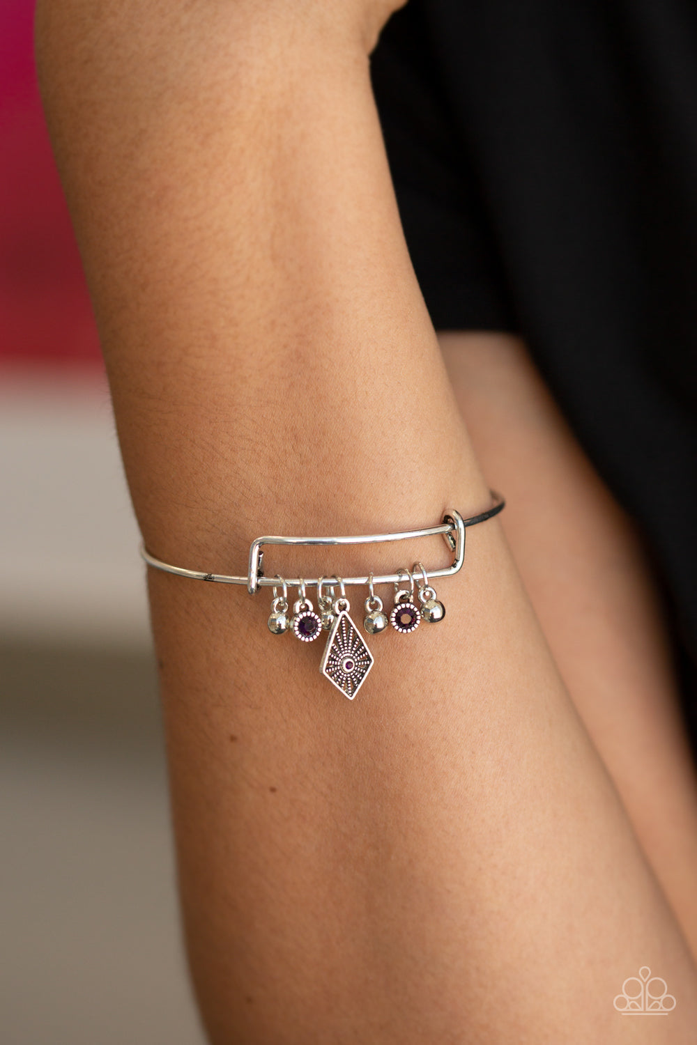 Treasure Charms - Purple Bangle Bracelet