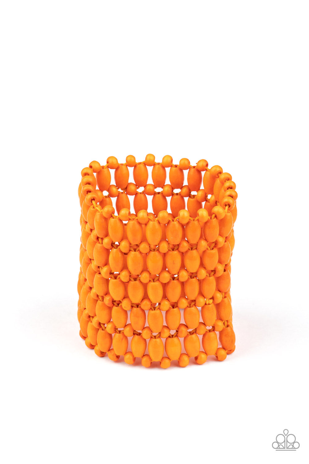 Way Down In Kokomo - Orange Wood Beaded Bracelet