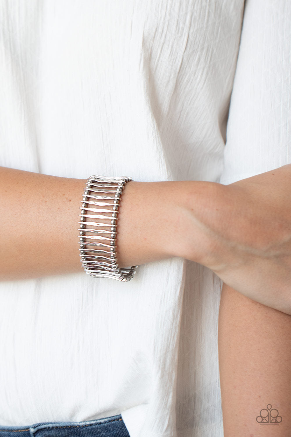 Rustic Rebellion - Hammered Silver Bracelet