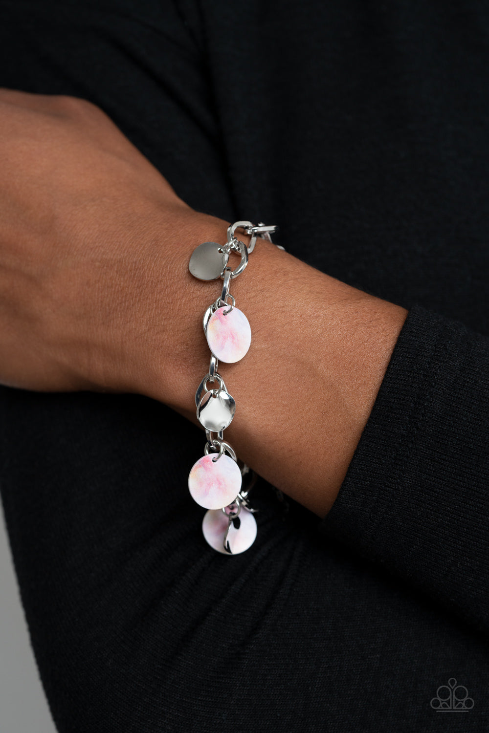 Tie Dye Drama Necklace with Matching Teasingly Tie Dye Bracelet - Pink Jewelry Set