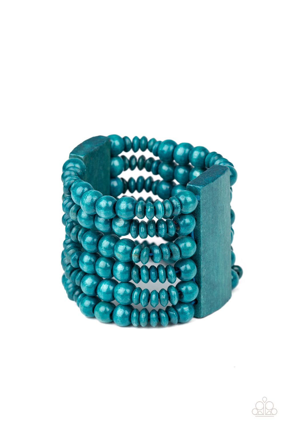Don't Stop BELIZE-ing Blue Wood Bead Bracelet