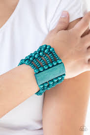 Don't Stop BELIZE-ing Blue Wood Bead Bracelet