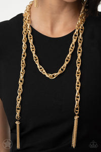 SCARFed for Attention - Golden Rope-style Interlocking Chain Necklace