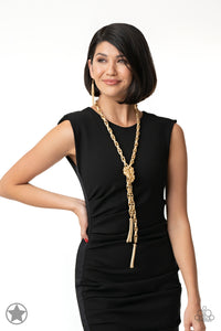 SCARFed for Attention - Golden Rope-style Interlocking Chain Necklace