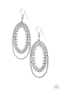 Marry Into Money - White Rhinestone Earrings