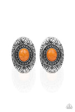 Load image into Gallery viewer, Stone Tiki - Orange Stone Earrings
