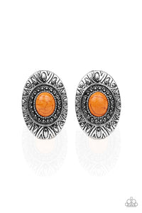 Stone Tiki - Orange Stone Earrings