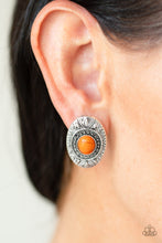 Load image into Gallery viewer, Stone Tiki - Orange Stone Earrings
