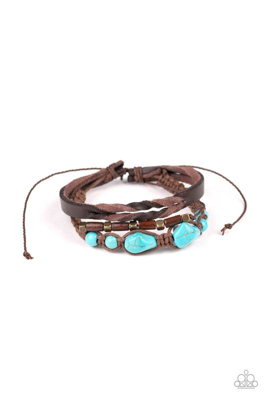 Trail Magic - Blue Turquoise Leather Bracelet