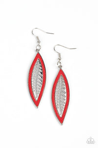 Leather Lagoon - Leather Trim Leaf Earring