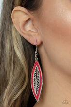 Load image into Gallery viewer, Leather Lagoon - Leather Trim Leaf Earring
