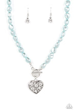 Load image into Gallery viewer, Color Me Smitten -  Pearly Beaded Necklace with Glitty Heart Pendant
