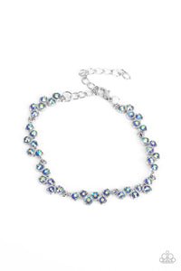 GLOWING Admiration & Flatter Yourself - Blue sapphire rhinestone necklace & bracelet set