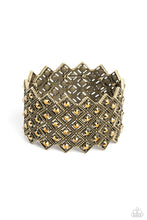 Load image into Gallery viewer, DECO in the Rough - Wide Brass Glittery Bracelet
