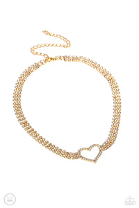 Rows of Romance - Gold Choker Necklace