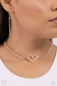 Rows of Romance - Gold Choker Necklace