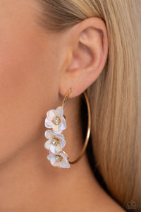 Ethereal Embellishment - Gold Floral Hoop Earrings