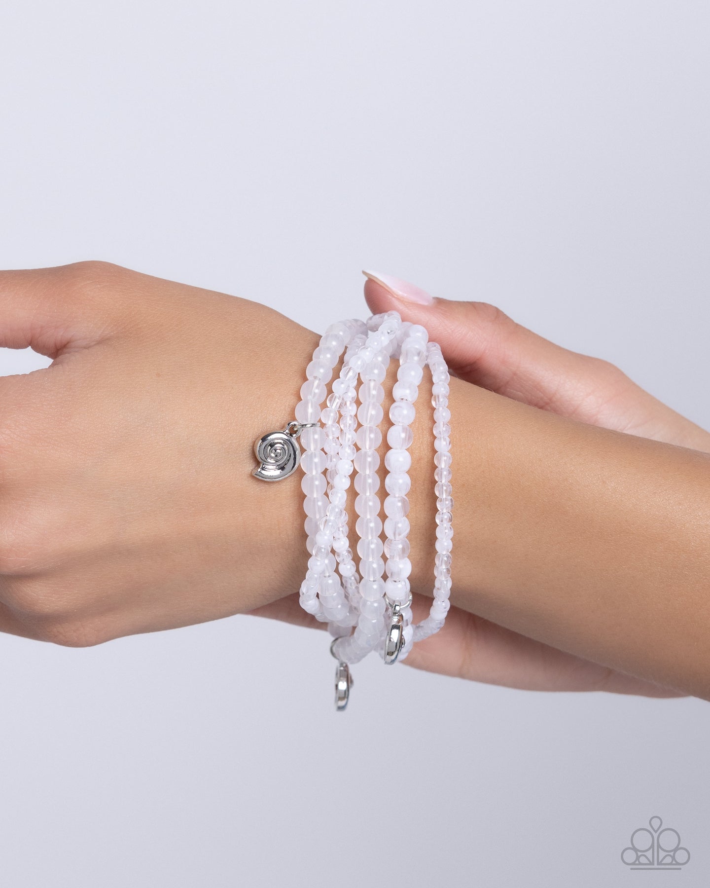 Swirling Shopaholic - White Charm Bracelet