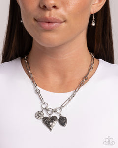 Greater Love - White & Silver Charm Necklace