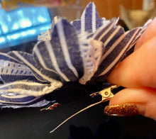 Load image into Gallery viewer, STRIPE For The Picking Blue Striped Fabric Hair Clip
