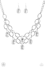 Load image into Gallery viewer, Show Stopping Shimmer White Teardrop Bib Necklace
