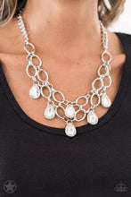 Load image into Gallery viewer, Show Stopping Shimmer White Teardrop Bib Necklace
