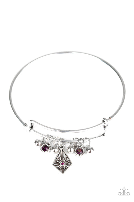 Treasure Charms - Purple Bangle Bracelet