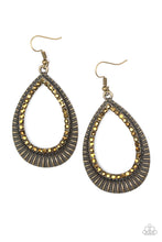 Load image into Gallery viewer, Right As REIGN - Brass Teardrop Earrings
