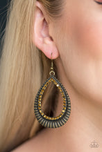 Load image into Gallery viewer, Right As REIGN - Brass Teardrop Earrings
