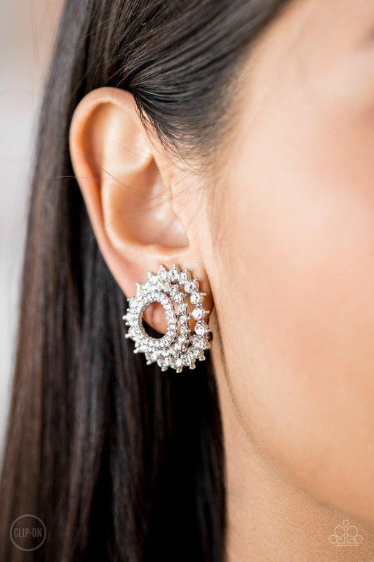 Buckingham Beauty White Clip-On Earring