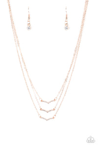 Pretty Petite - Rose Gold Triple Layered Necklace