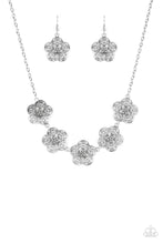 Load image into Gallery viewer, Garden Groove - Silver Ornate Flower Necklace
