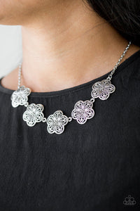 Garden Groove - Silver Ornate Flower Necklace