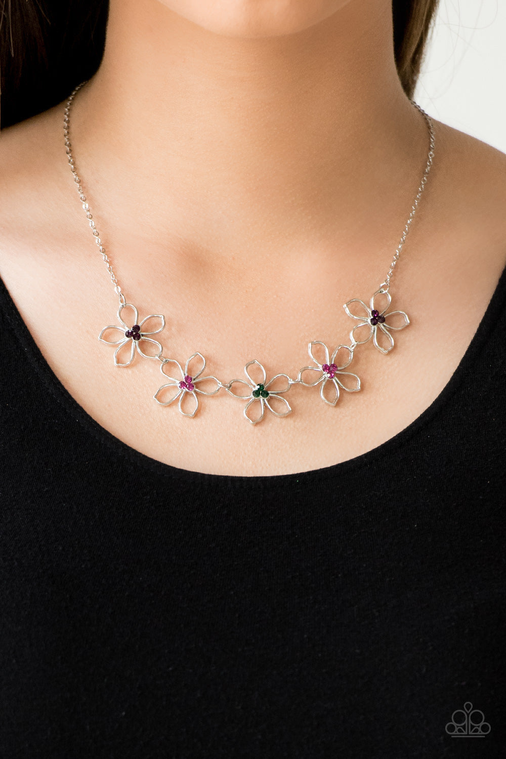 Hoppin Hibiscus - Multi Colored Floral Necklace