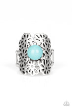 Load image into Gallery viewer, Flower Shower - Silver &amp; Blue Flower Ring
