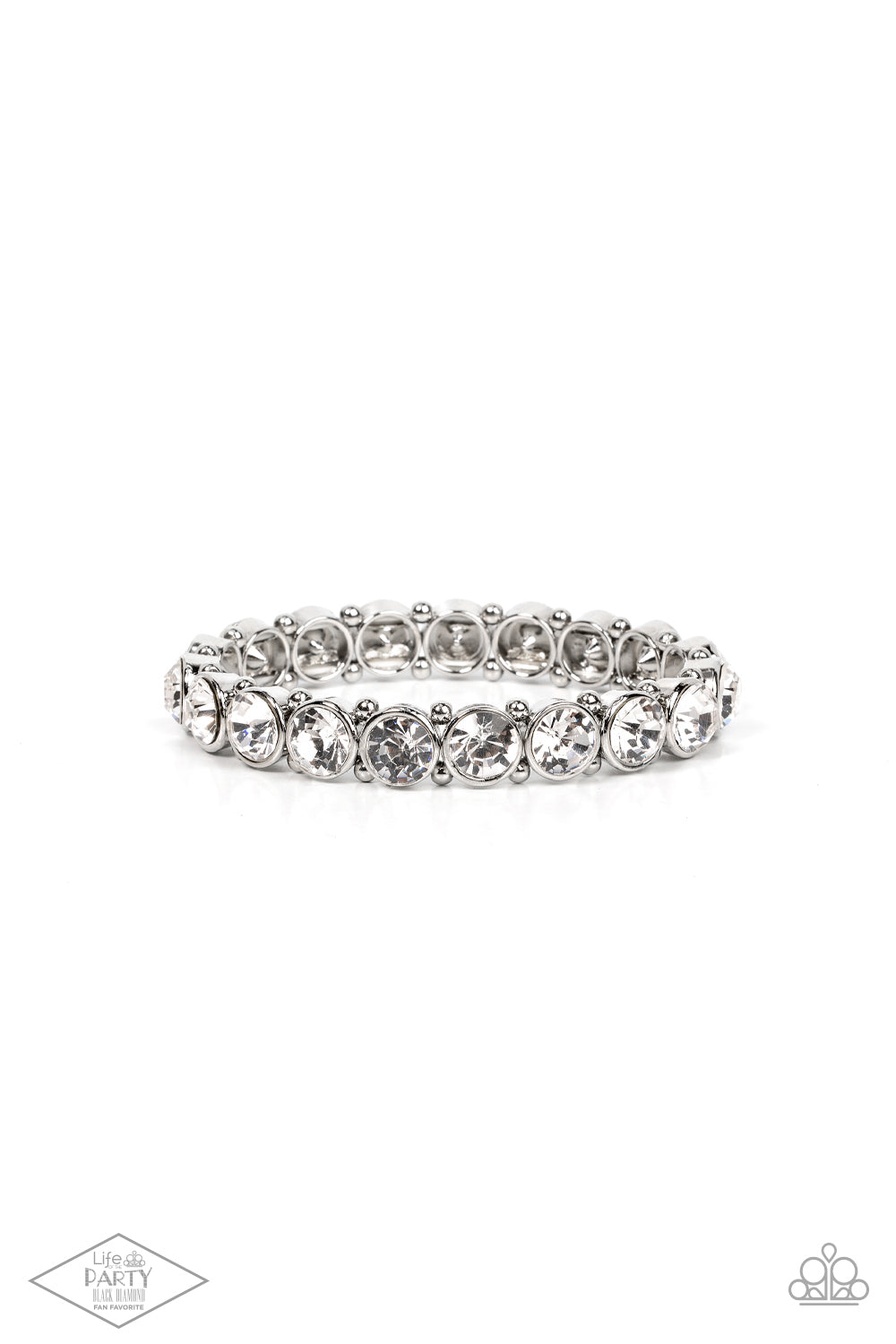 Sugar-Coated Sparkle - White White Rhinestone Bracelet