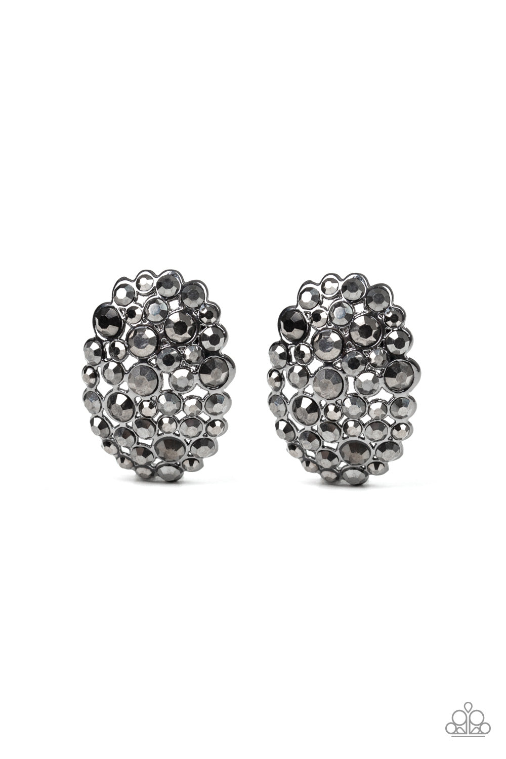 Daring Dazzle Black Clip-On Earring