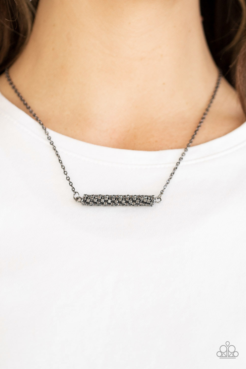 Gunmetal Bar Pendant