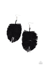 Load image into Gallery viewer, Hanging by a Thread Black PomPom Style Earring
