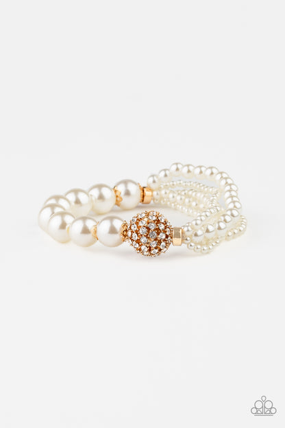Vintage Collision - Gold Pearl Bead Bracelet