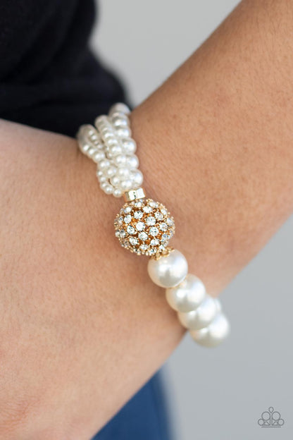 Vintage Collision - Gold Pearl Bead Bracelet