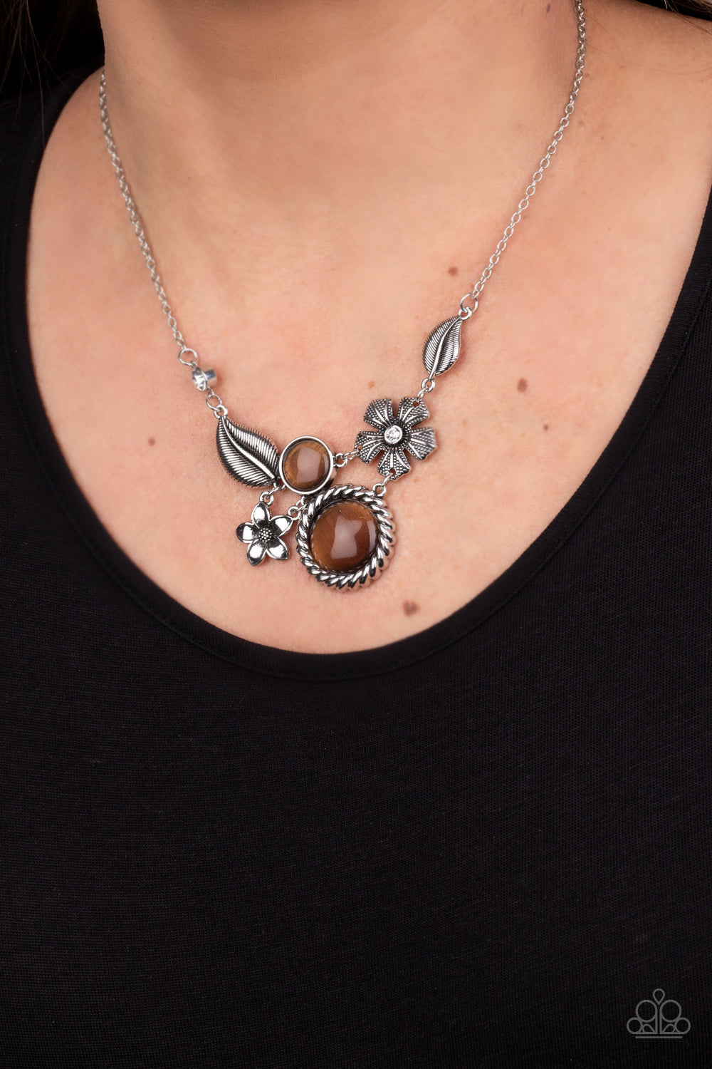 Brown Floral Necklace