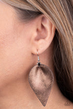 Load image into Gallery viewer, Enchanted Shimmer Leather Earring With a Copper Sheen
