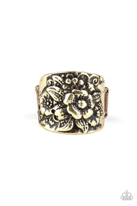 Tropical Bloom - Brass Floral Ring