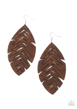 Load image into Gallery viewer, I Want To Fly - Brown Leather Feather Earring
