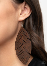 Load image into Gallery viewer, I Want To Fly - Brown Leather Feather Earring
