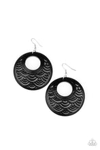 Load image into Gallery viewer, Tropical Canopy - Black Wooden Distressed Earrings
