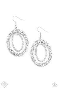 Deluxe Luxury - White Rhinestone Earrings