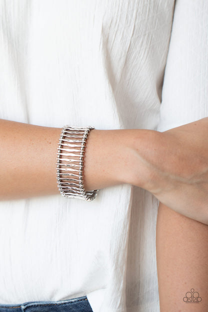 Rustic Rebellion - Hammered Silver Bracelet