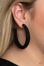 Load image into Gallery viewer, TWINE and Dine - Black Hoop Earrings
